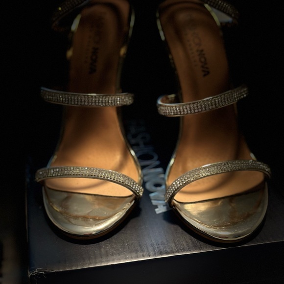 Gold Rhinestone Heels - Picture 3 of 8